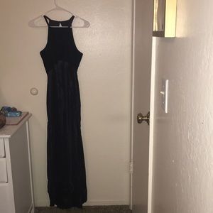 Vintage Keyhole back, velvet top formal dress